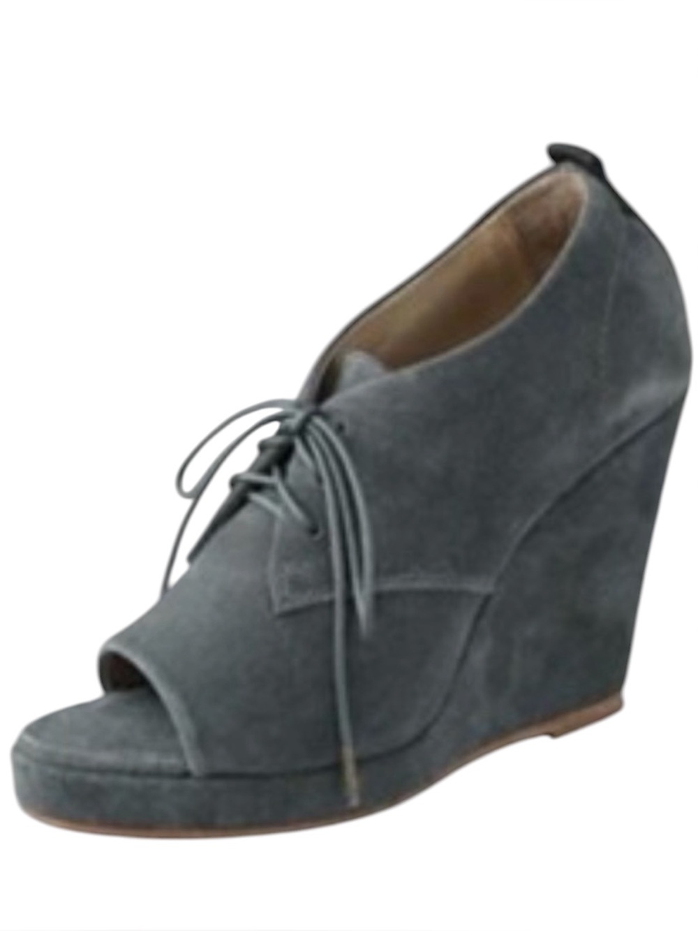 Rag & Bone Sahara Suede Oxford Wedges Shoes Grey EU 39 US 9 Urban Chic Minimal
